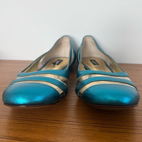 Dolce & Gabbana Metallic Striped See Through Clear Ballet Flats - Picture 7 of 16